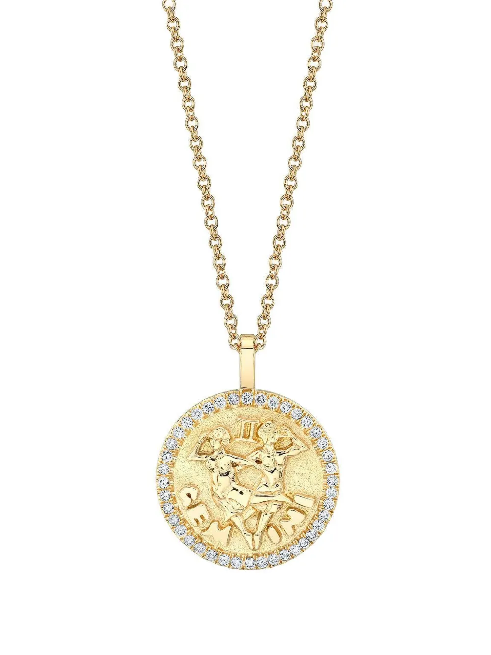 Anita Ko 18k Yellow Gold Gemini Diamond Coin Pendant Necklace