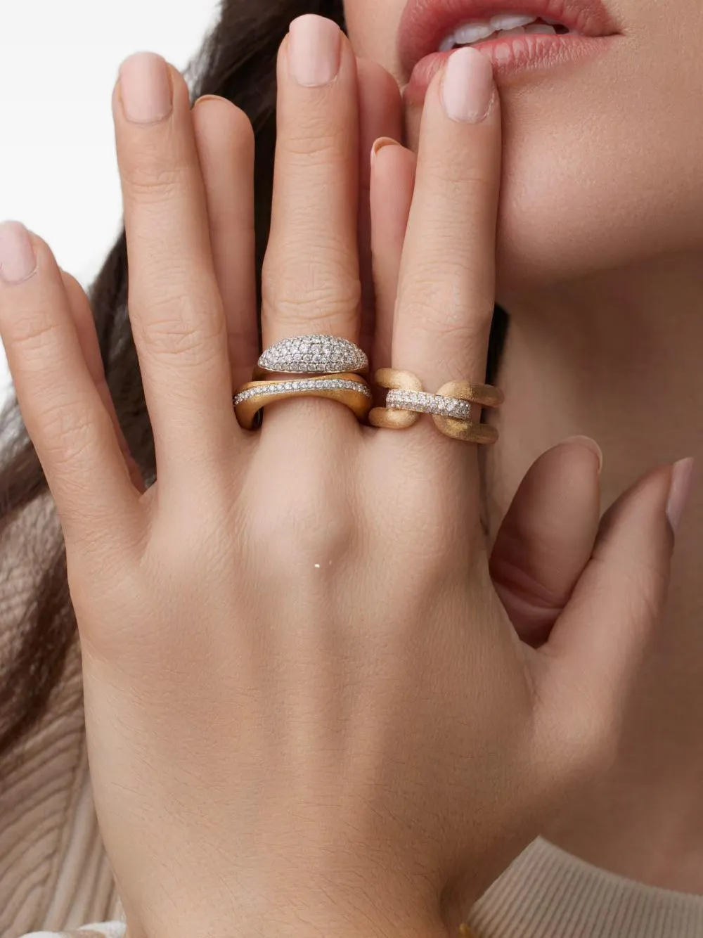 Nanis 18kt Yellow Gold Diamond Ring In Gold