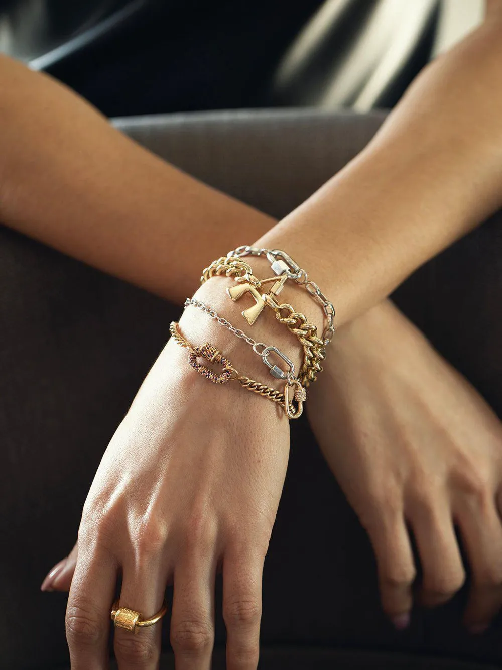 Marla Aaron 14K yellow gold small A Lock charm | Fine Jewelry | Image 2