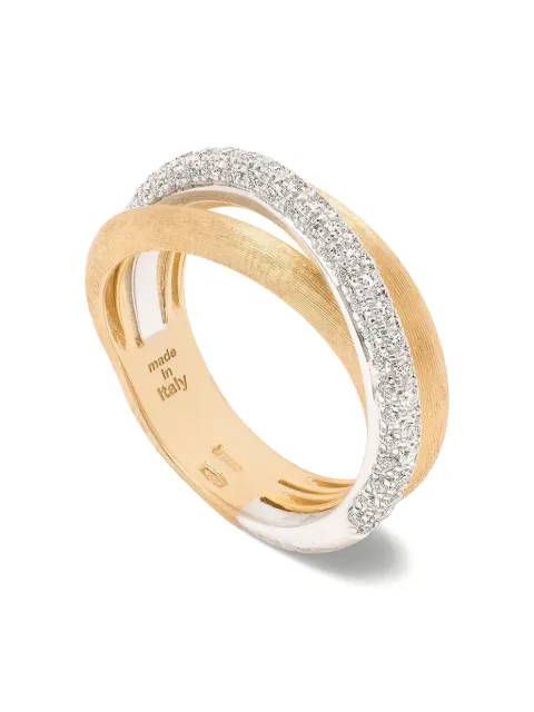 Marco Bicego 14K yellow gold diamond Three Strand Jaipur ring