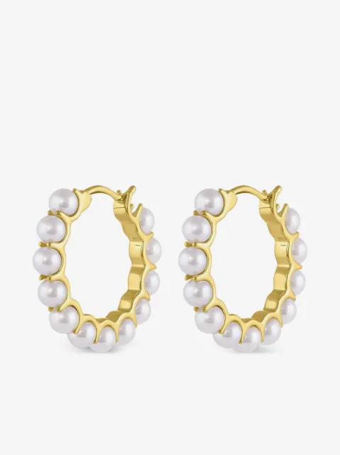Baggins small pearl hoop earrings