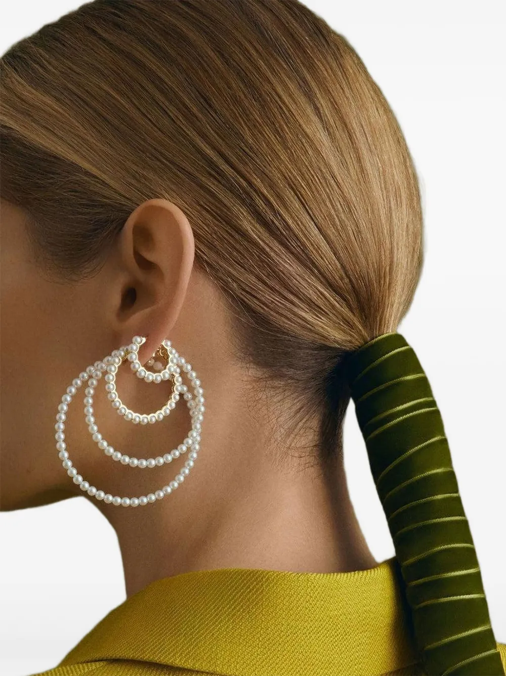 Baggins Small Pearl Hoop Earrings In Gold