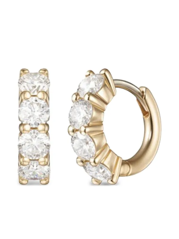 Melissa Kaye 18K Yellow Gold Diamond Huggie Hoop Earrings