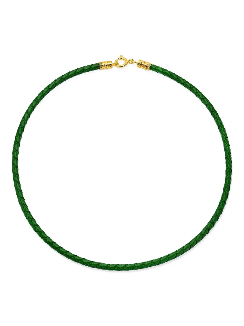 Buddha Mama Eye Leather Necklace In Green