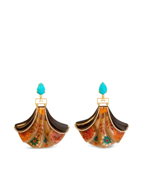 SILVIA FURMANOVICH 18K yellow gold Flower multi-stone earrings