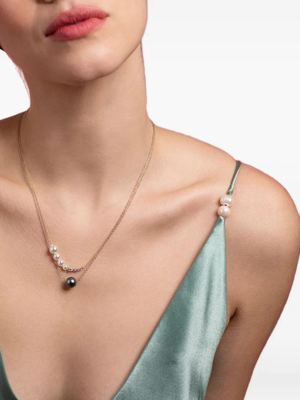 Baggins 18k Yellow Gold Akoya Pearl Diamond Necklace In Gold