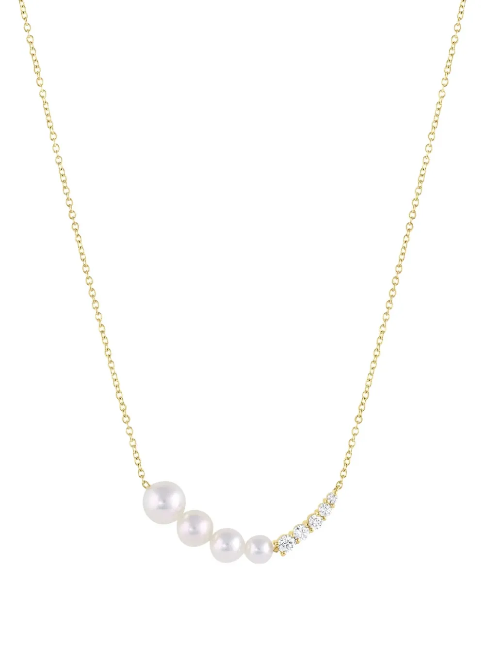 Baggins 18k Yellow Gold Akoya Pearl Diamond Necklace In Gold