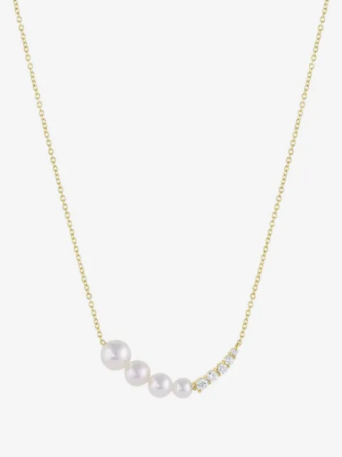 Baggins 18K yellow gold Akoya Pearl Diamond necklace