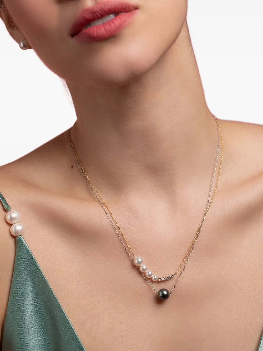 Baggins 18k Yellow Gold Akoya Pearl Diamond Necklace In Gold