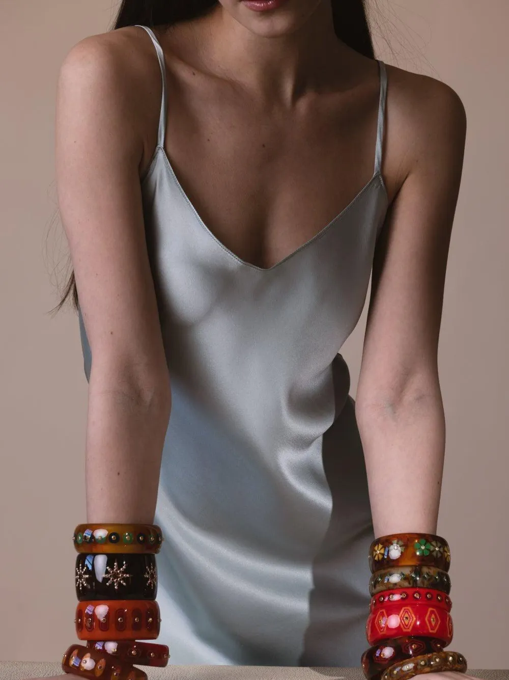 Mark Davis 18k Yellow Gold Bakelite Bracelet In Brown