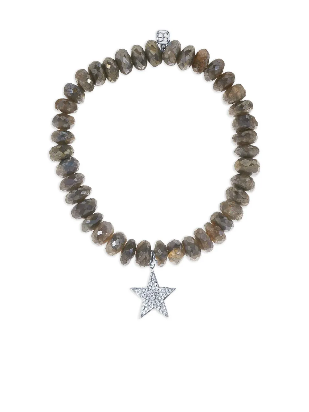 Sydney Evan 14K white gold diamonds labradorite star charm bracelet - Silver