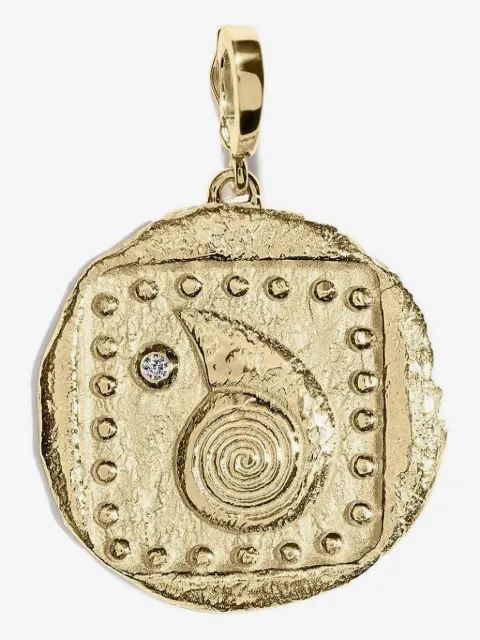 Azlee 18K yellow gold Spira Seashell diamond necklace