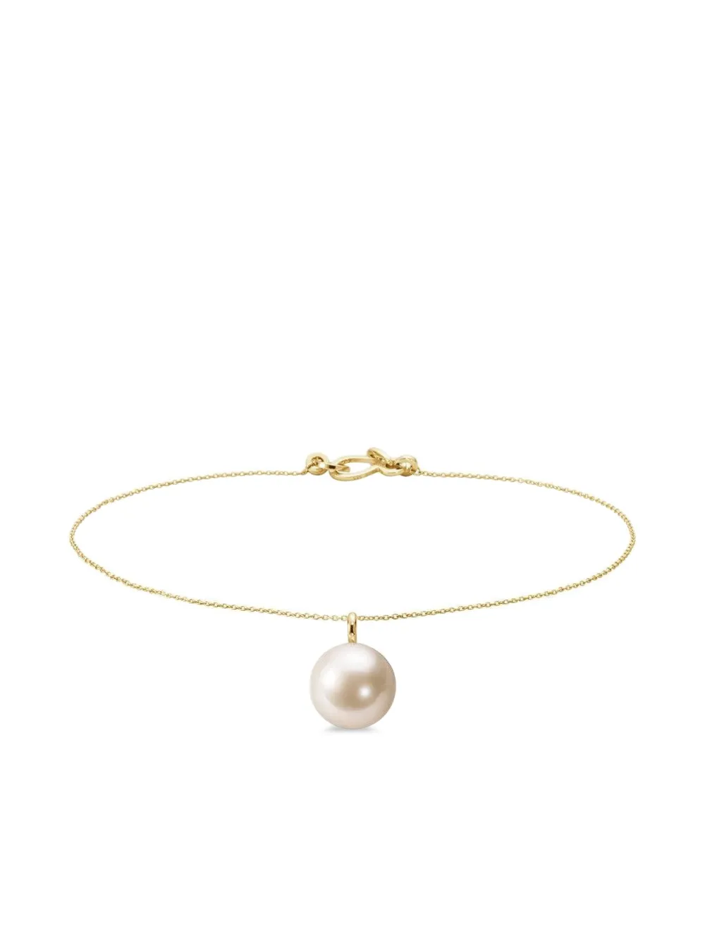 Sophie Bille Brahe 14k Yellow Gold L'adorable À Pied Pearl Anklet In Gold