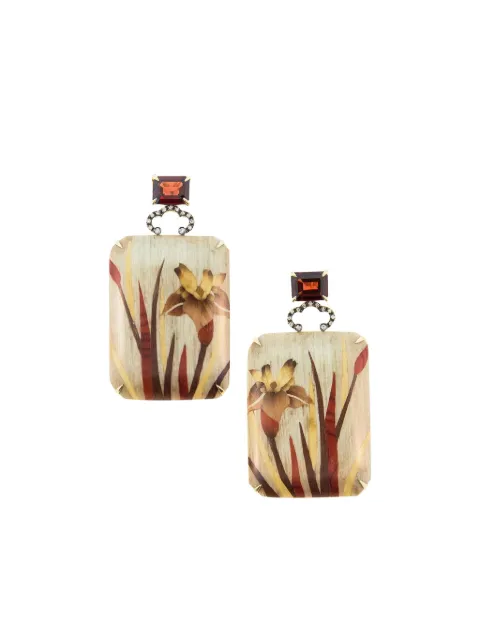 SILVIA FURMANOVICH aretes Orchid en oro amarillo de 18kt con diamante