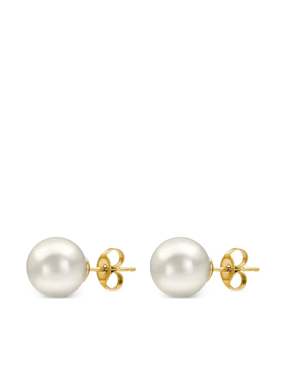 Baggins 14k Yellow Gold Akoya Pearl Stud Earrings In White