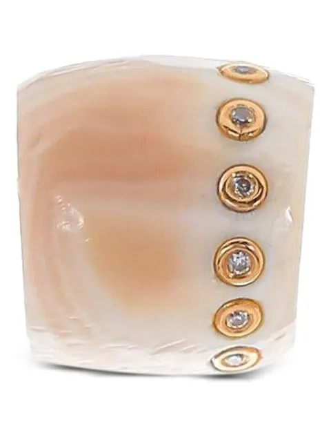 Dezso 18kt rose gold Shell Diamond necklace