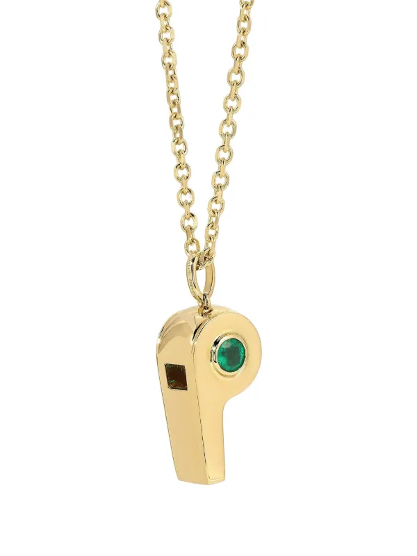 Anita Ko 18K Yellow Gold Whistle Emerald Necklace