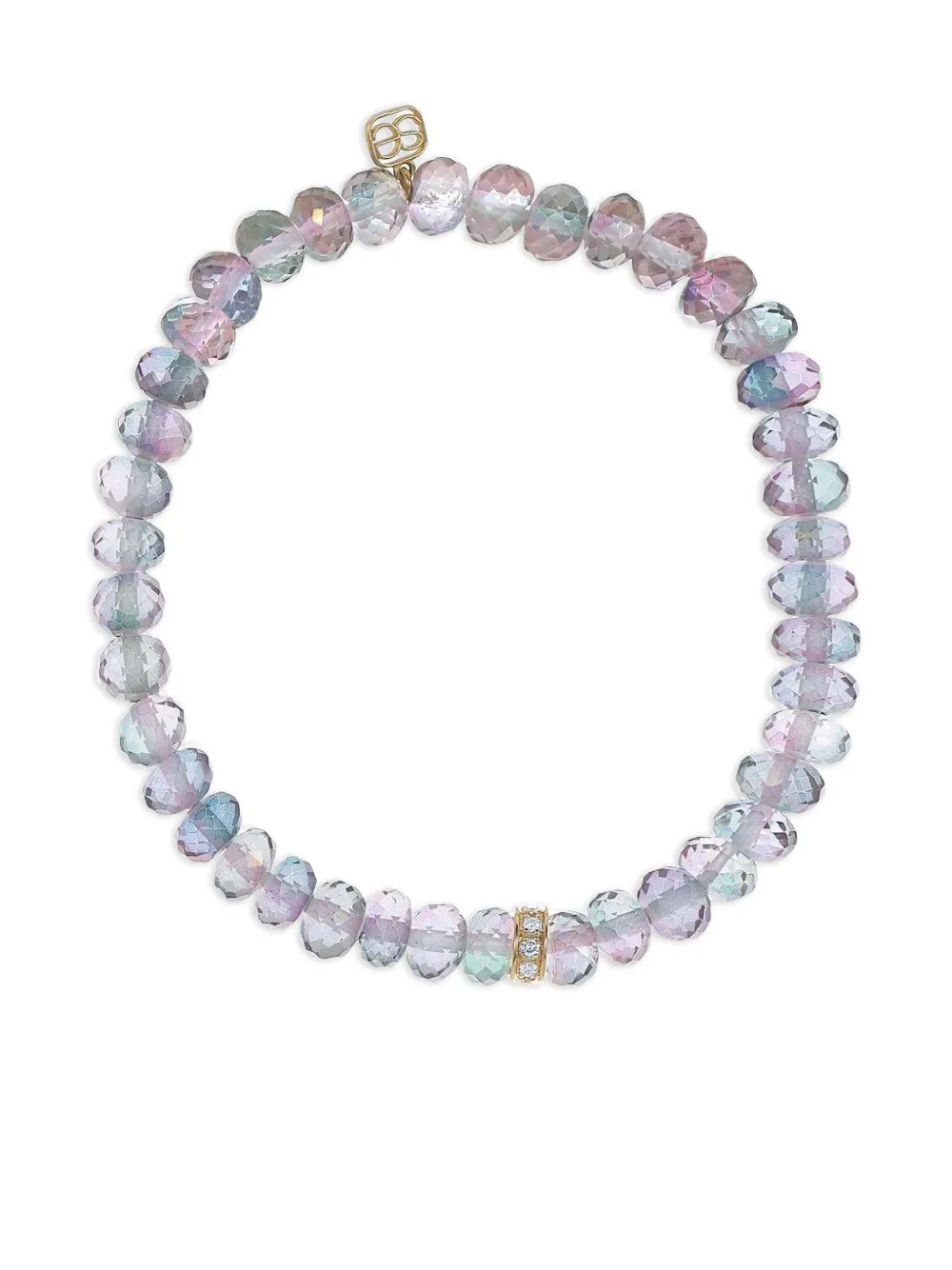 Sydney Evan 14K yellow gold ranbow quartz diamond bracelet - Silver