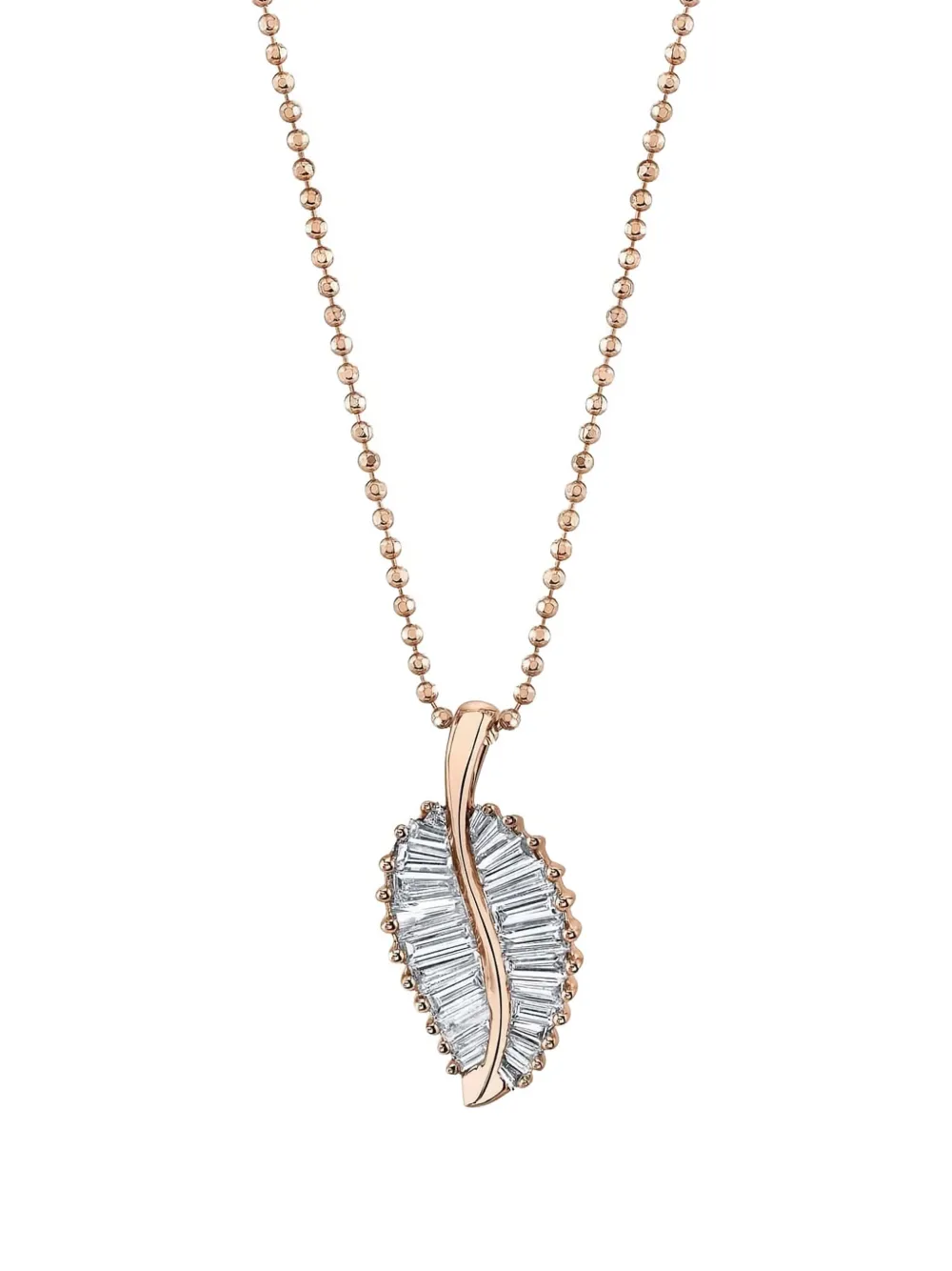 Anita Ko 18k Rose Gold Palm Leaf Diamond Necklace In Gold