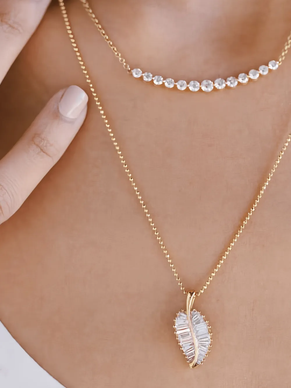 Anita Ko 18k Rose Gold Palm Leaf Diamond Necklace In Gold