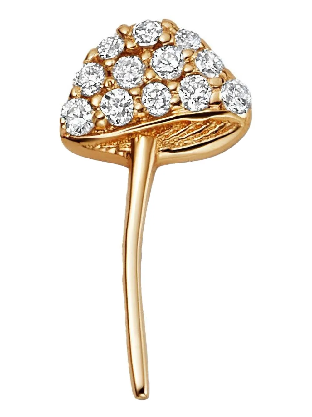 Loquet 18kt Yellow Gold Mushroom Diamond Pendant Necklace In Gold