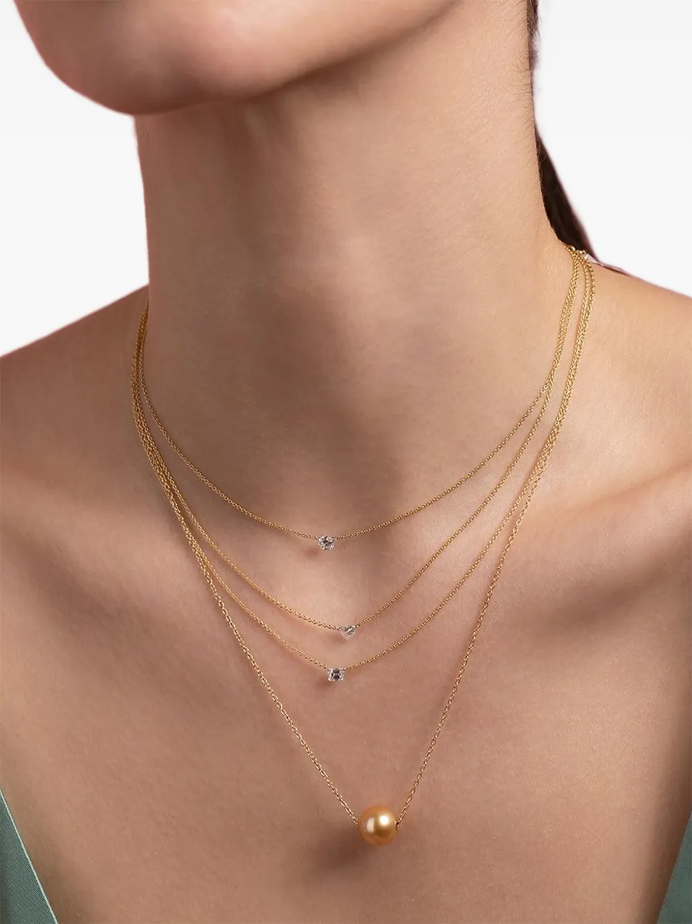 Baggins 14k Yellow Gold Sliding Golden South Sea Pearl Necklace In Gold