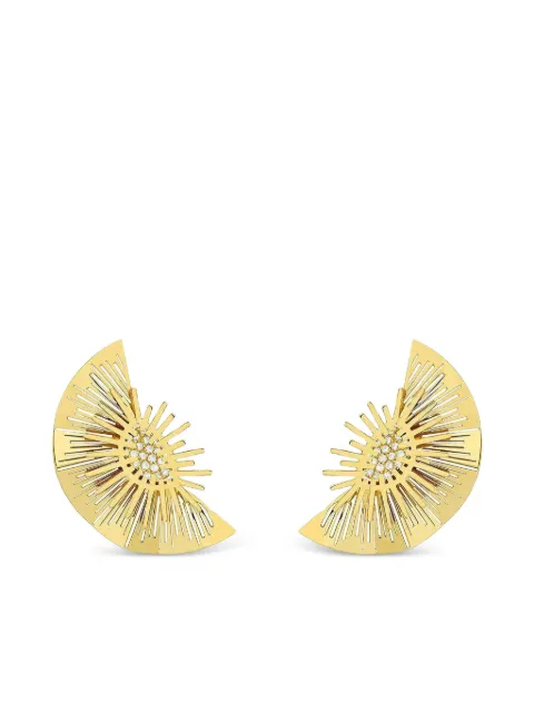 Carol Kauffmann aretes Diamond Explosion en oro amarillo de 18kt con diamante