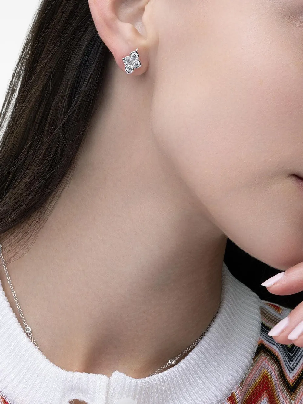 Piranesi Orecchini Cluster in oro bianco 18 carati con diamanti - Argento