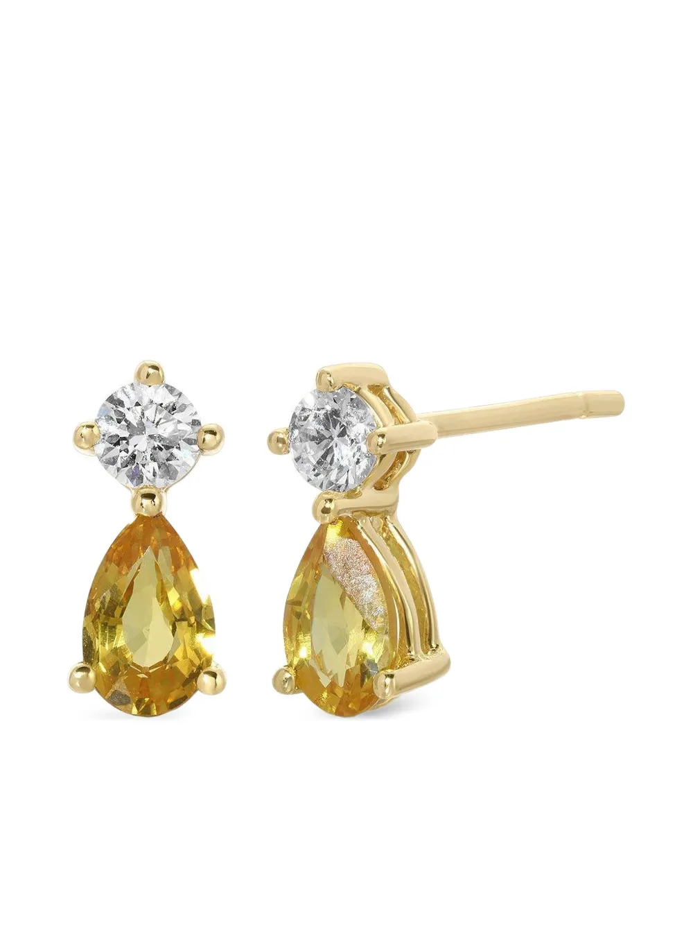 Anita Ko 18k Yellow Gold Violet Sappire And Diamond Stud Earrings In Gold