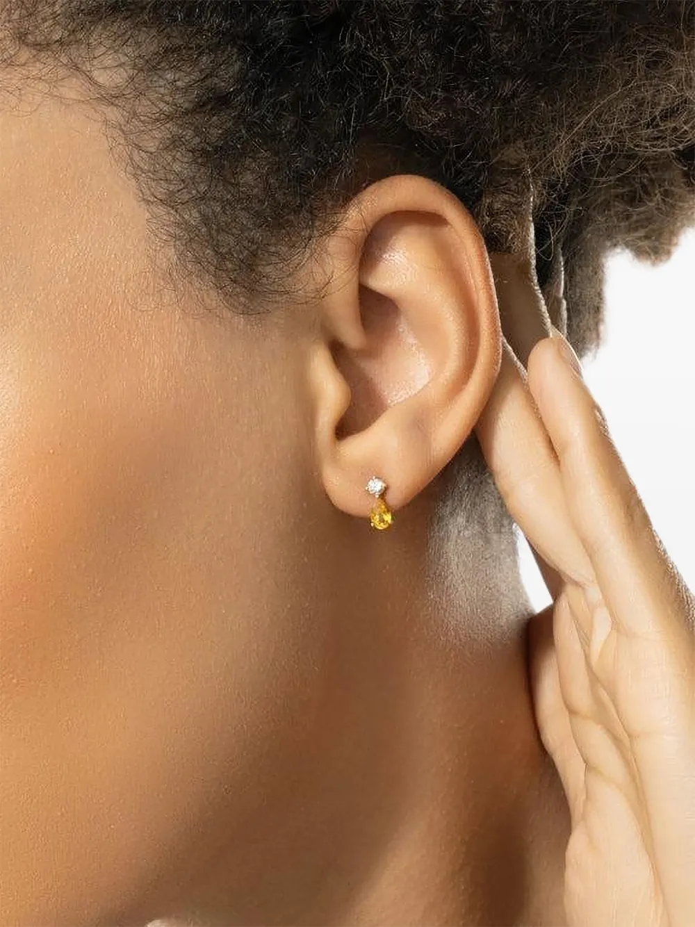 Anita Ko 18k Yellow Gold Violet Sappire And Diamond Stud Earrings In Gold