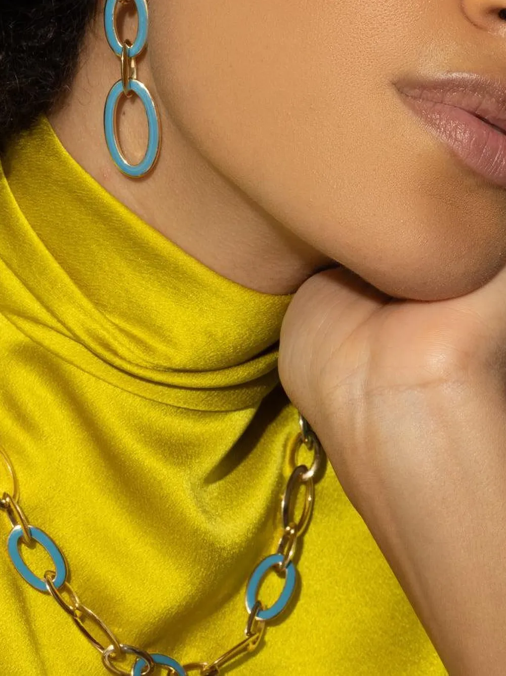 Brooks Brothers aretes Capri en oro amarillo de 18kt | Image 2