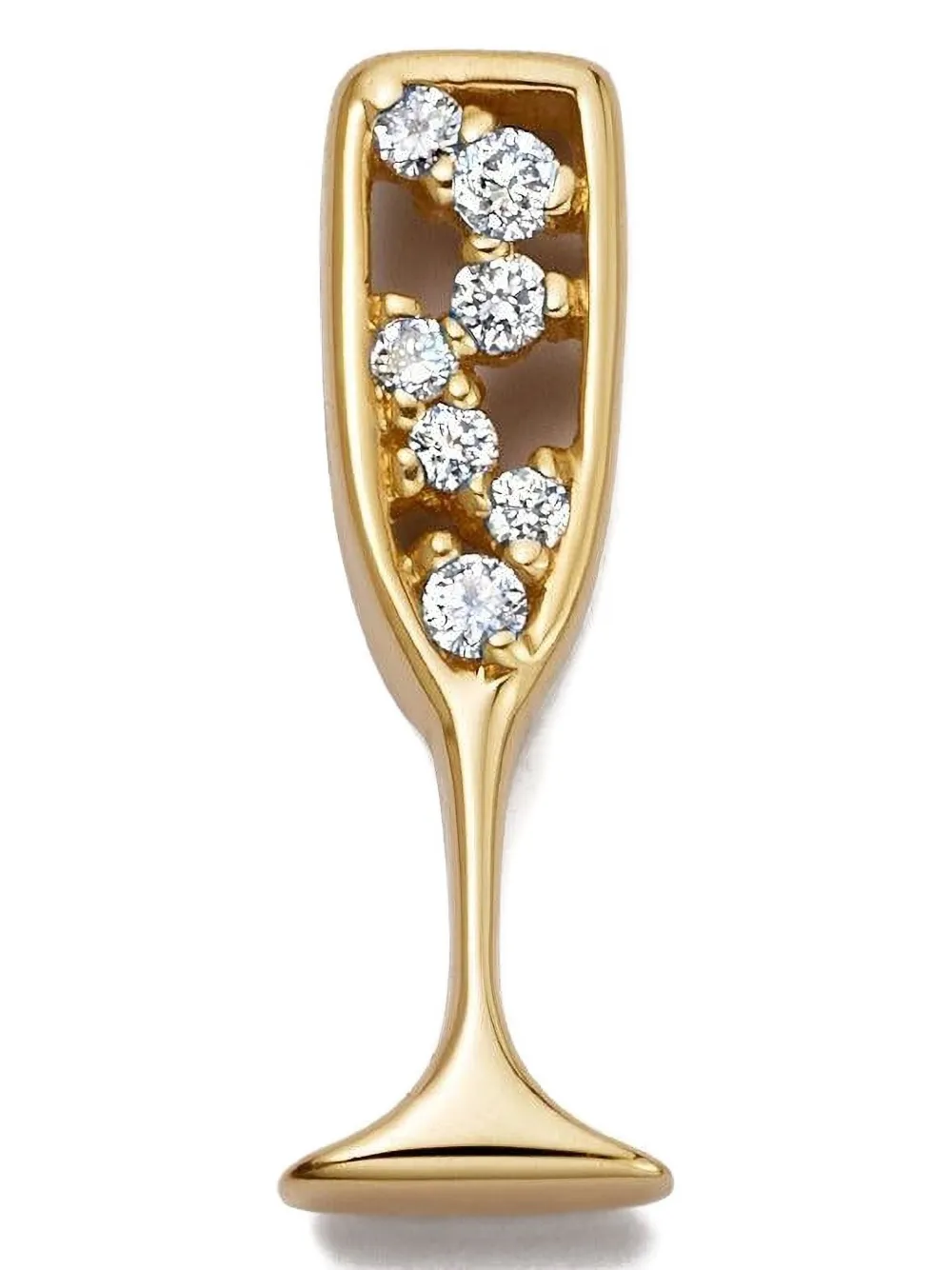 Loquet 18k Yellow Gold Diamond Charm In Brown