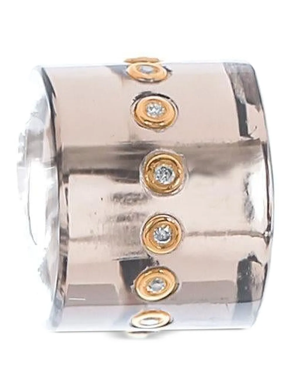Dezso 18k Rose Gold Diamond And Quartz Pendant In Metallic