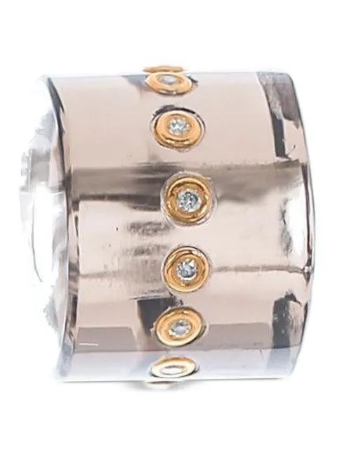 Dezso 18K rose gold diamond and quartz pendant