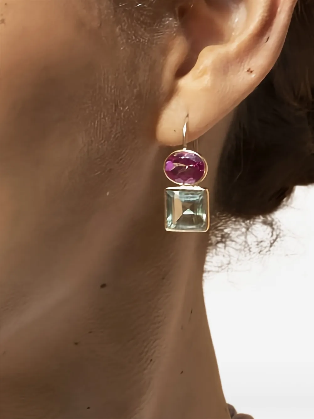 Lizzie Fortunato 14k Yellow Gold Duo Topaz And Amethyst Earrings In Multi