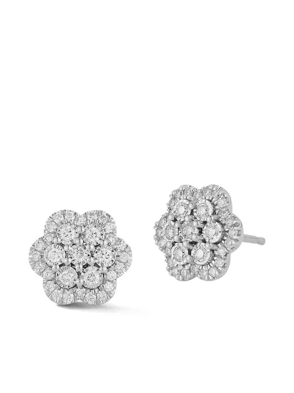 Dana Rebecca Designs Orecchini Ava Bea Flower in oro bianco 14 carati con diamanti - Argento
