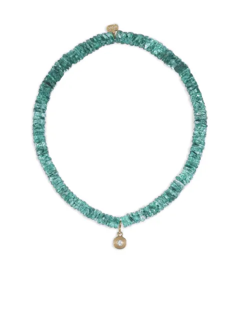 Sydney Evan pulsera en oro amarillo de 14kt con diamantes y aventurina