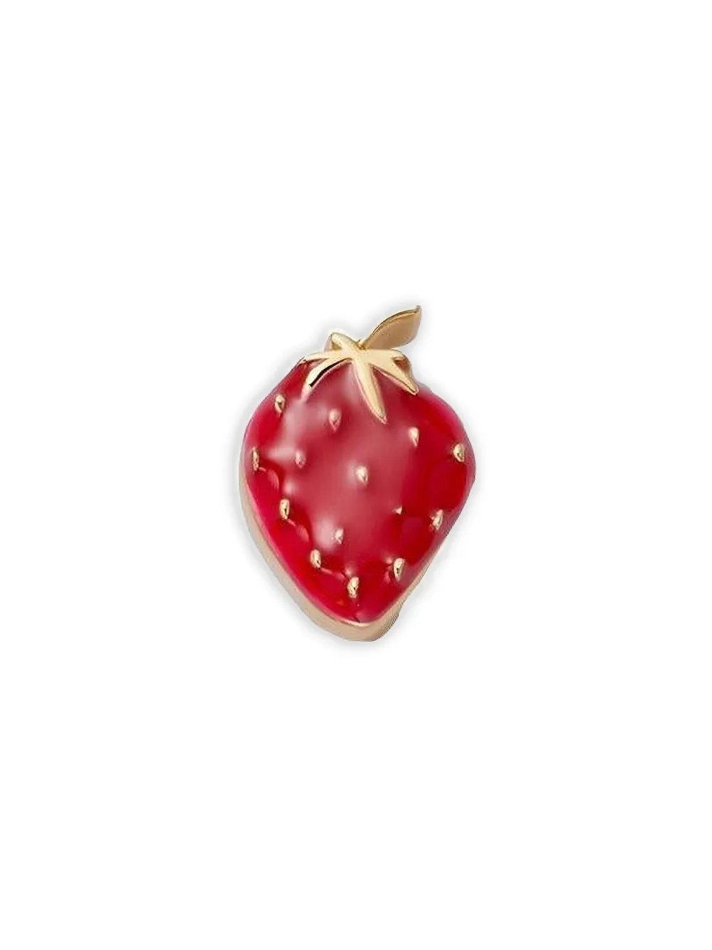 Loquet 18k Yellow Gold Strawberry Charm In Red