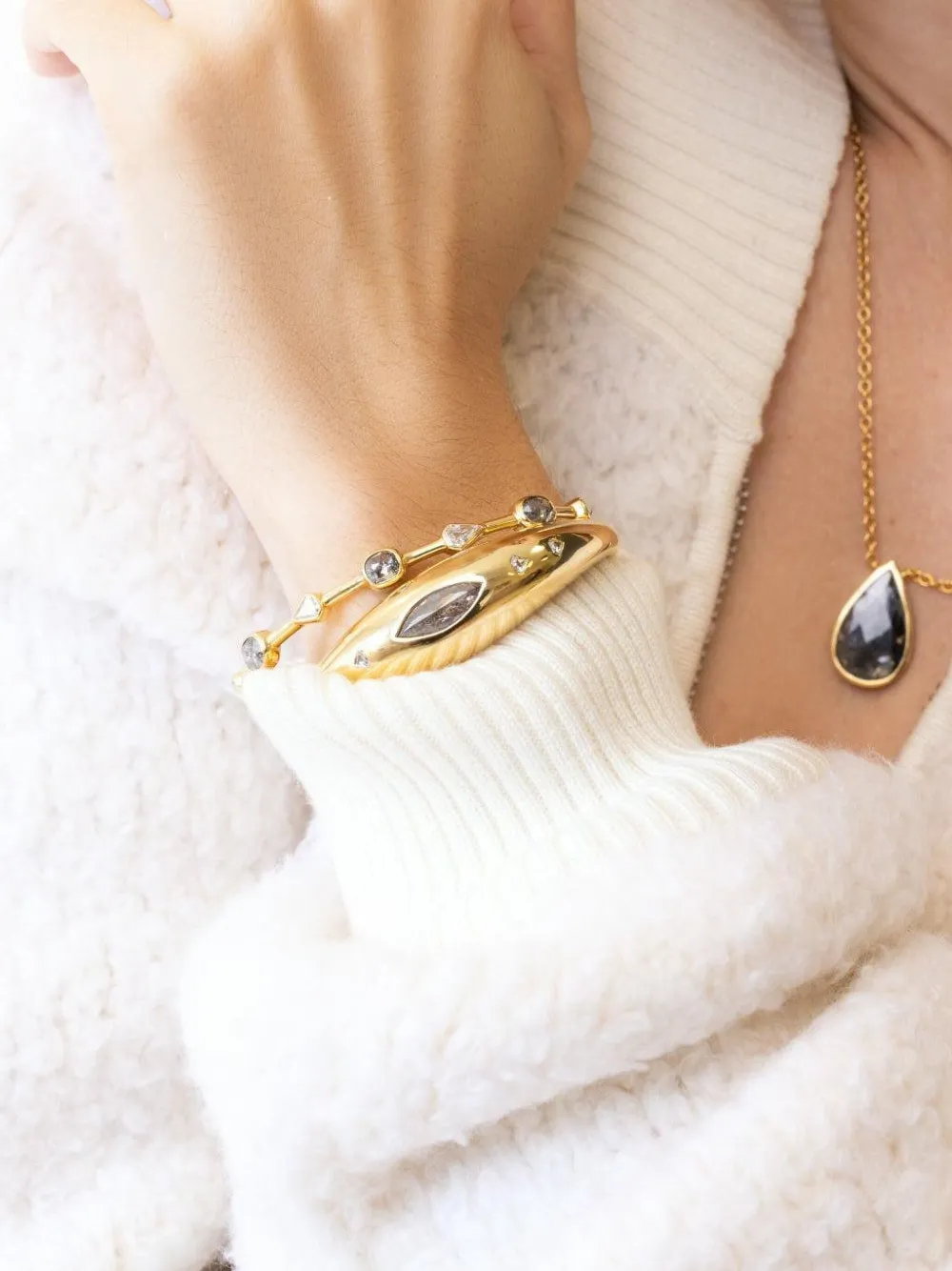 Nimo With Love 18k Yellow Gold The Stacker Diamond Bracelet In Gold