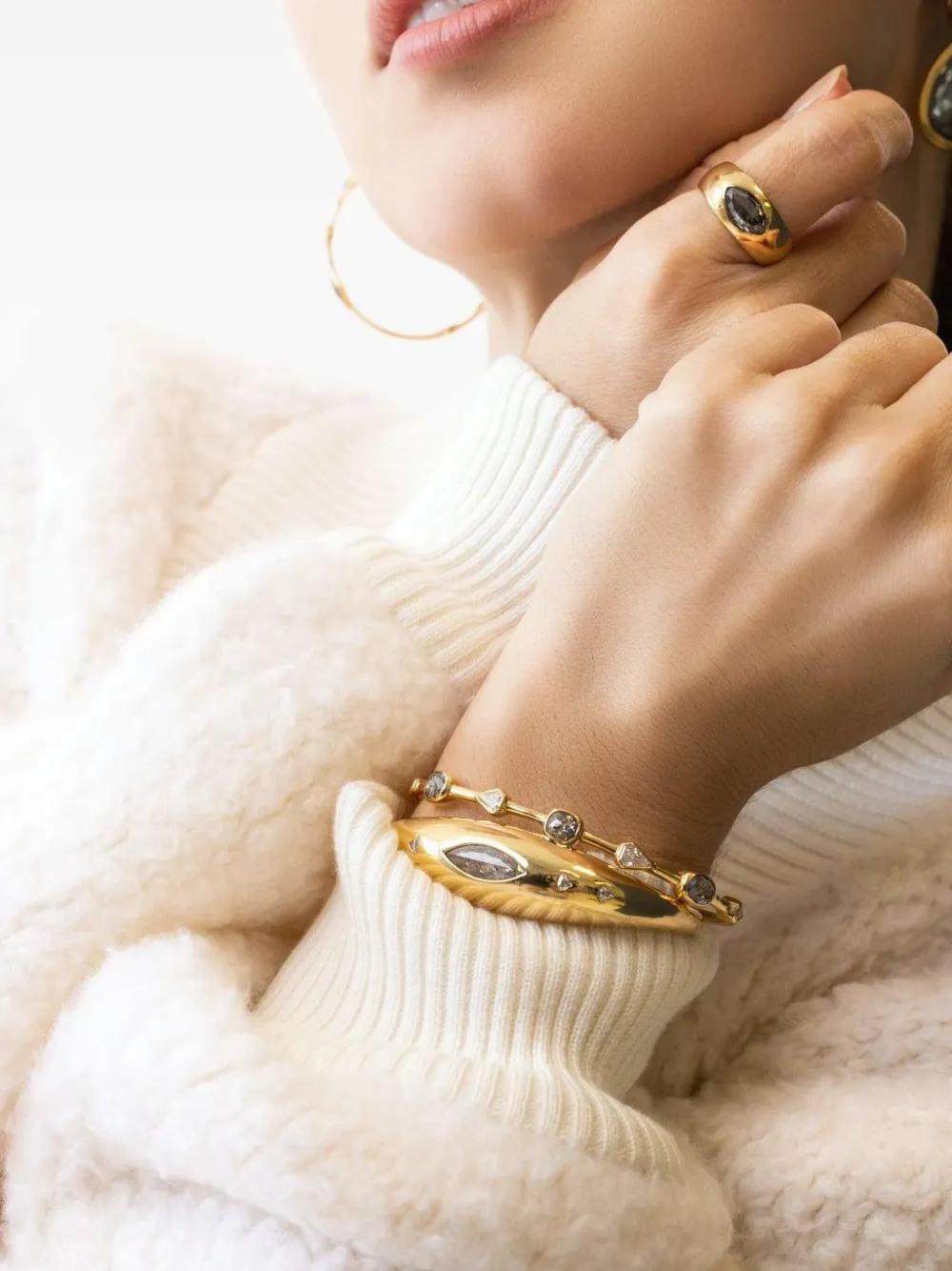 Nimo With Love 18k Yellow Gold The Stacker Diamond Bracelet In Gold