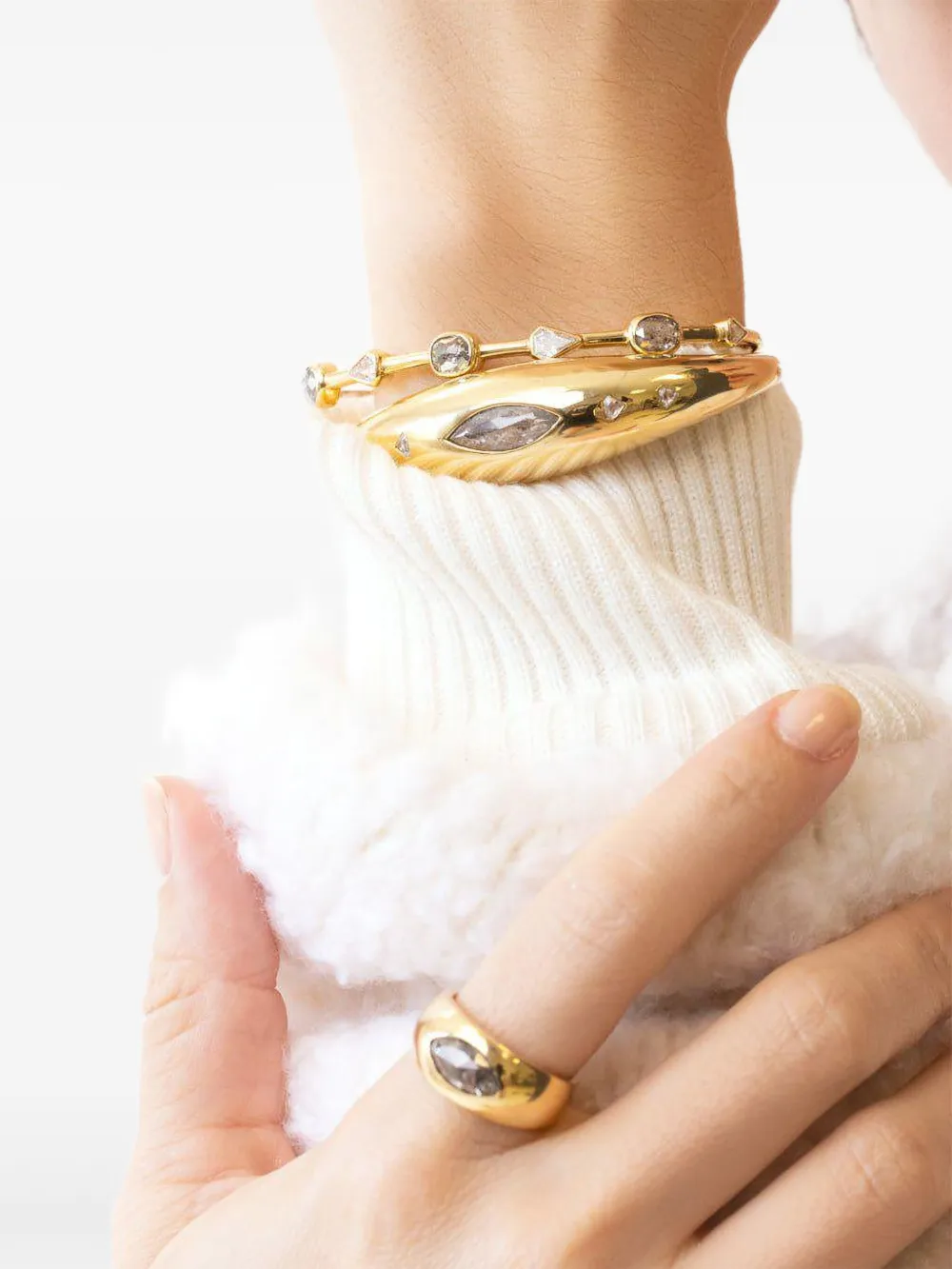 Nimo With Love 18k Yellow Gold The Stacker Diamond Bracelet In Gold