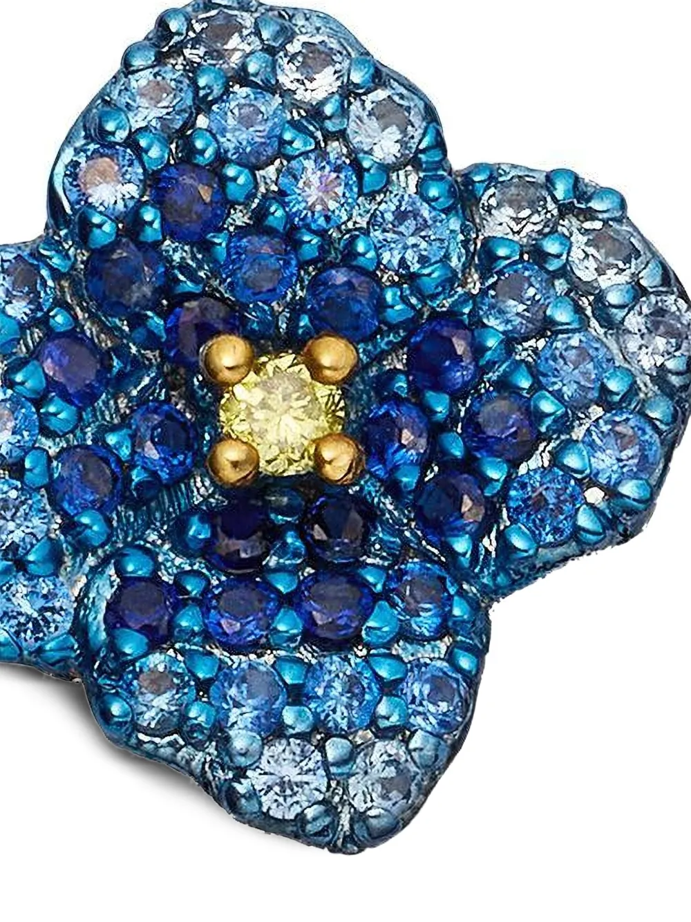 Loquet 18k White Gold Poppy Sapphire Locket Charm In Blue