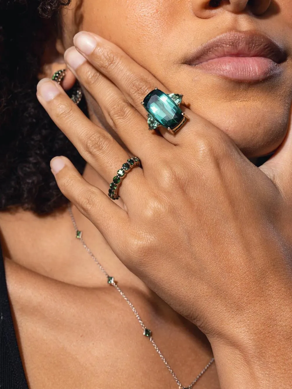 FISZMAN JEWEL Anello eternity in oro giallo 18 carati con tormalina