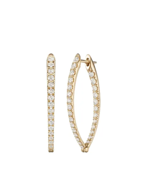 Melissa Kaye 18K yellow gold medium Cristina diamond hoop earrings
