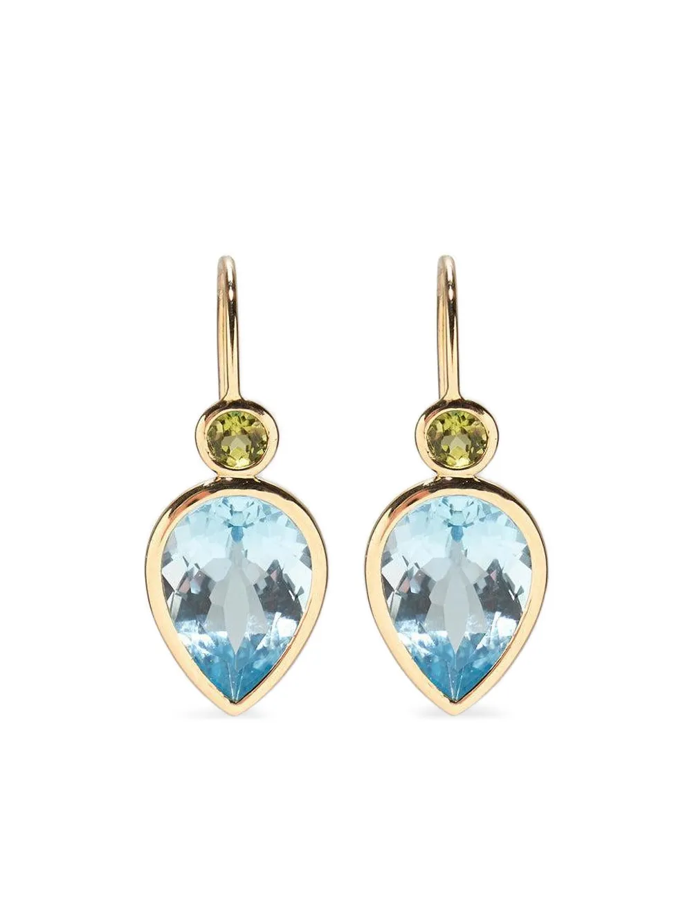 Lizzie Fortunato 14k Yellow Gold Hera Blue Topaz Earrings In Blue