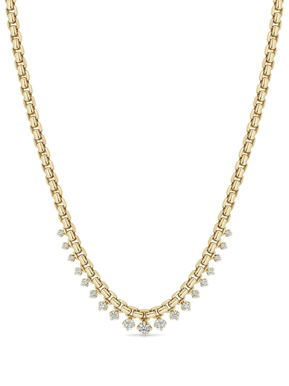 Zoë Chicco Collana Graduated in oro 14 carati con zaffiro e diamanti