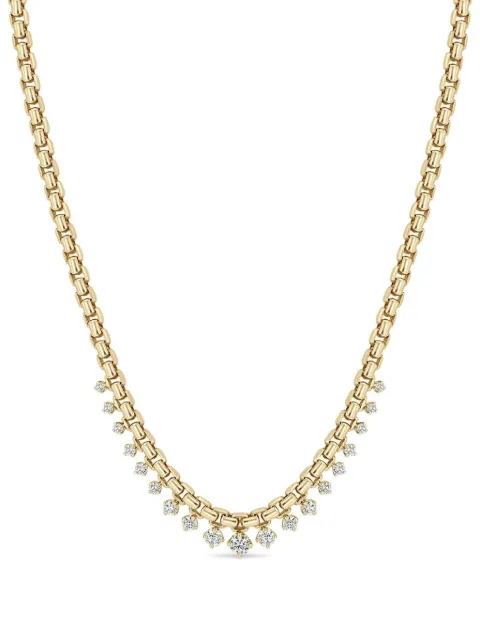 Zoë Chicco 14K gold Graduated diamond and sapphire necklace