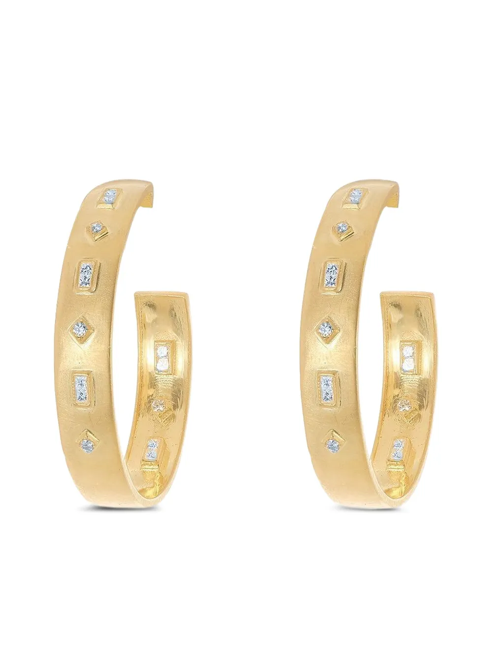 Tanya Farah 18kt Gelbgoldcreolen mit Diamant