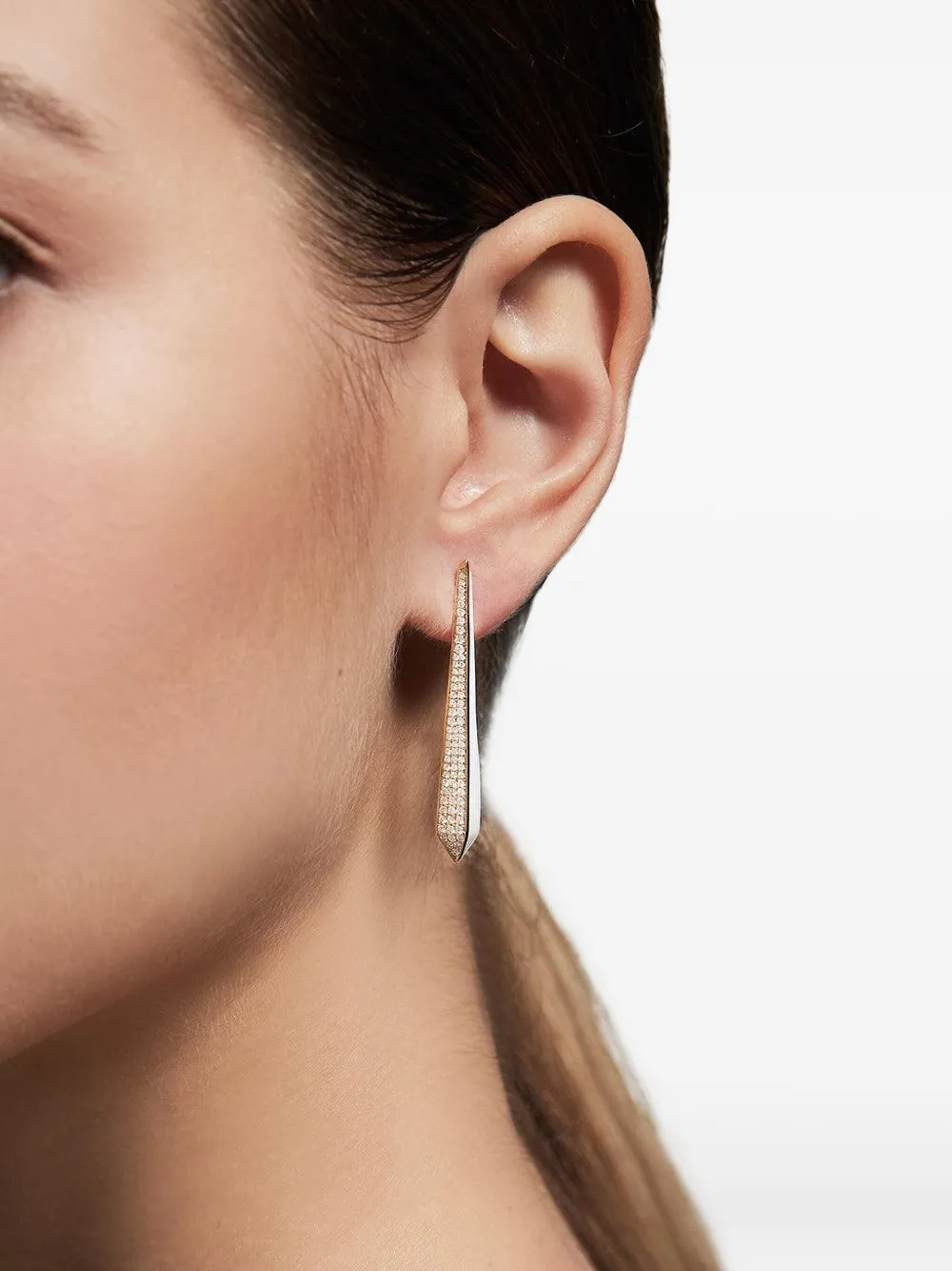 State Property aretes Obelisk en oro amarillo de 18kt con diamante | Image 2