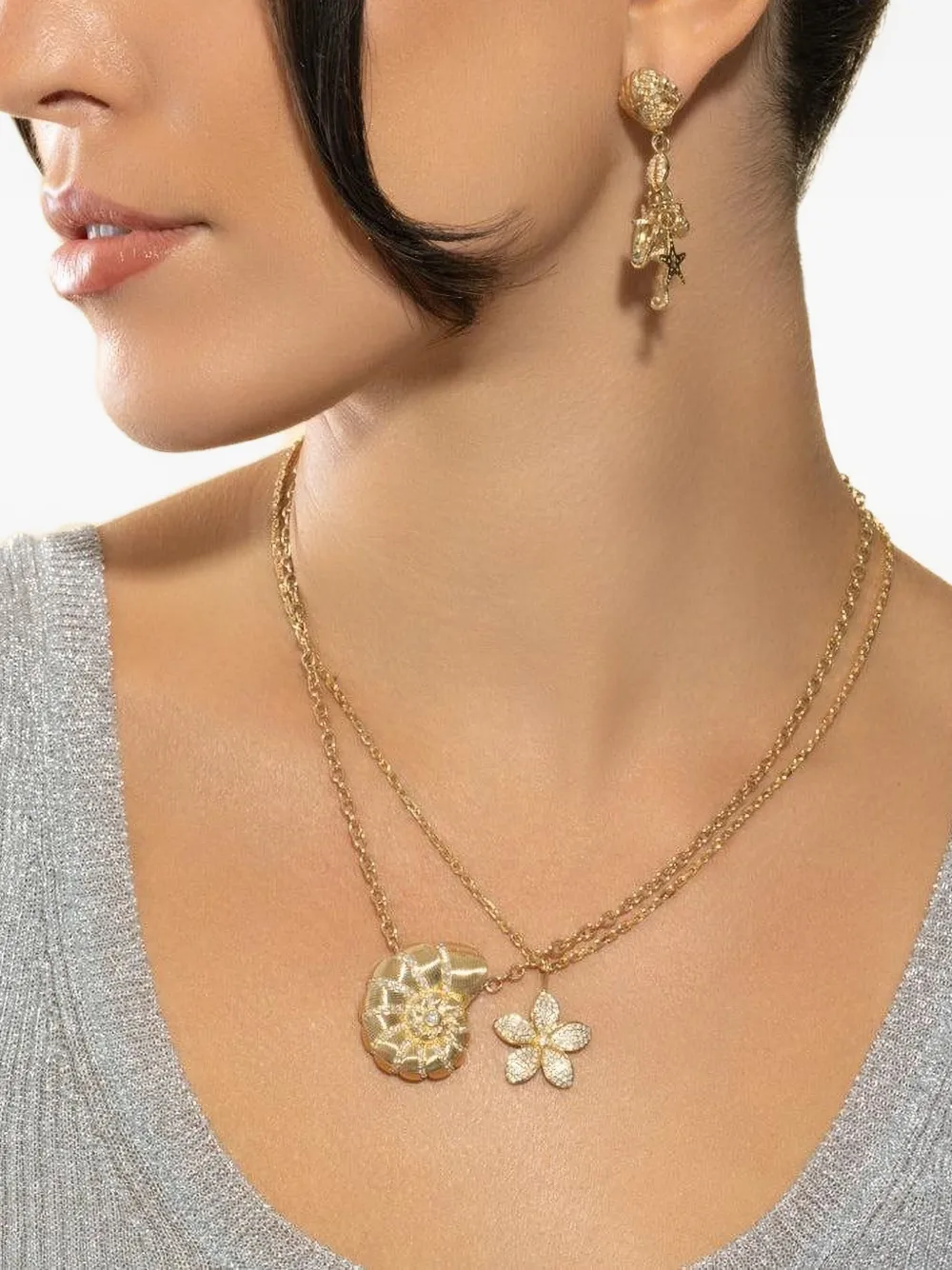 14k Yellow Gold Sea Life Earrings